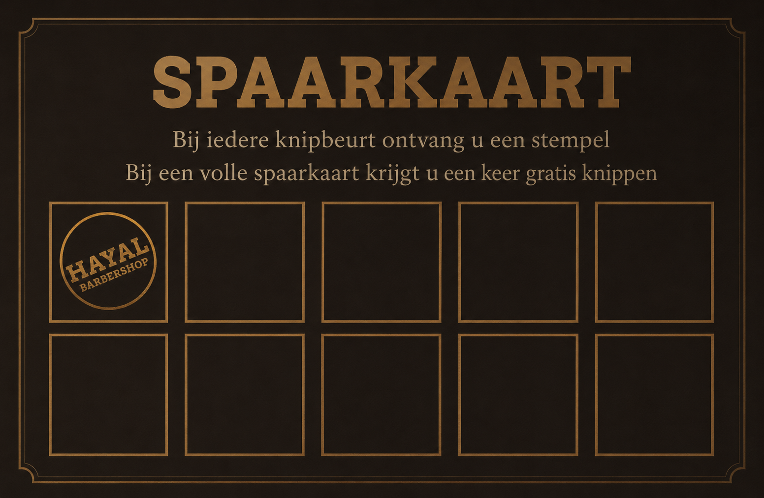Spaarkaart Hayal Barbershop